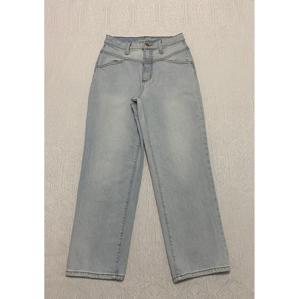 Universal Thread High Rise Vintage Straight Leg Jeans Light Wash Denim Size 26 R